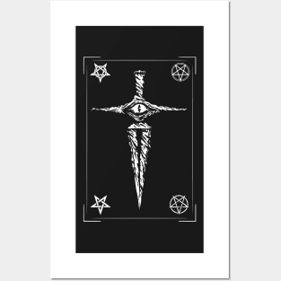 Cursed Dagger (white print) Posters and Art